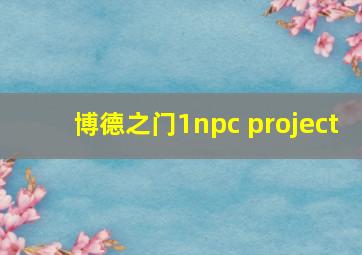 博德之门1npc project